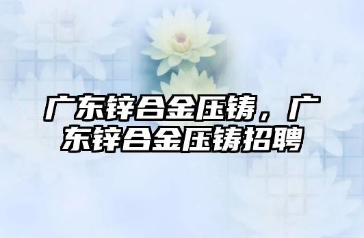 廣東鋅合金壓鑄，廣東鋅合金壓鑄招聘