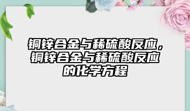 銅鋅合金與稀硫酸反應(yīng)，銅鋅合金與稀硫酸反應(yīng)的化學(xué)方程