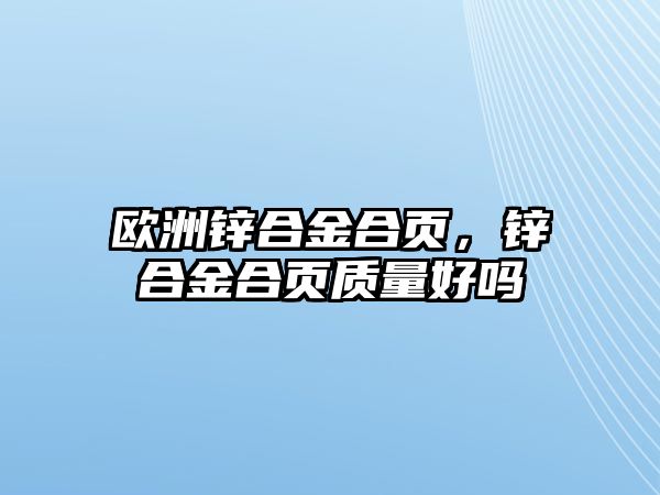 歐洲鋅合金合頁，鋅合金合頁質(zhì)量好嗎