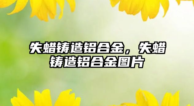 失蠟鑄造鋁合金，失蠟鑄造鋁合金圖片