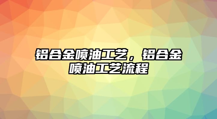 鋁合金噴油工藝，鋁合金噴油工藝流程